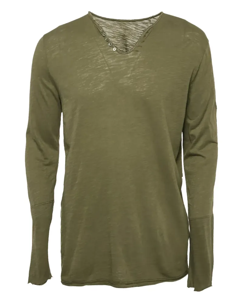 Zadig & Voltaire Nastir T-Shirt mit Henley-Kragen - Grün Grün