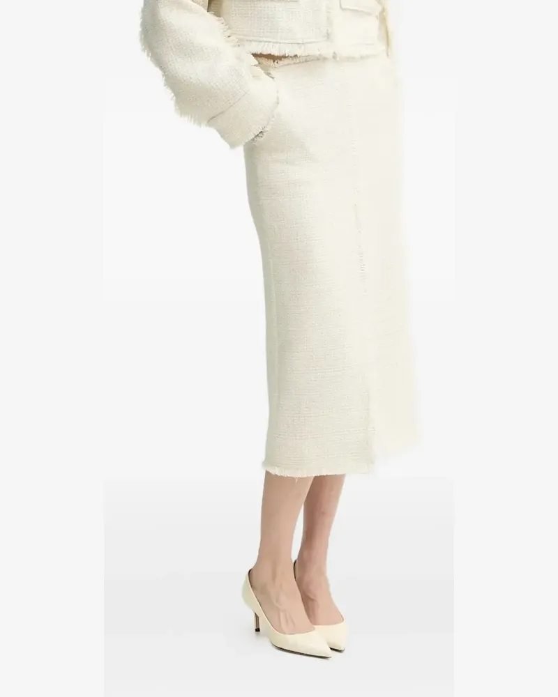 Day Birger et Mikkelsen Tweed-Minirock mit Fransen - Nude Nude