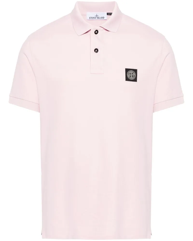 Stone Island Poloshirt aus Pikee - Rosa Rosa
