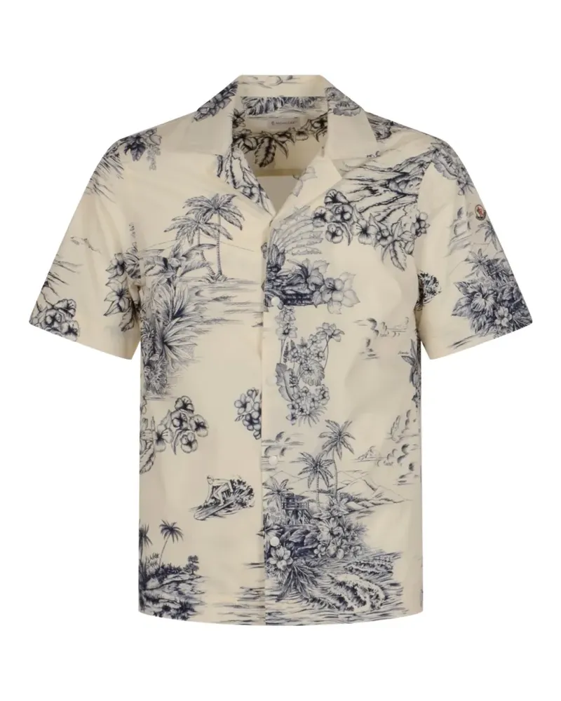 Moncler tropical-print short-sleeves shirt - Nude Nude