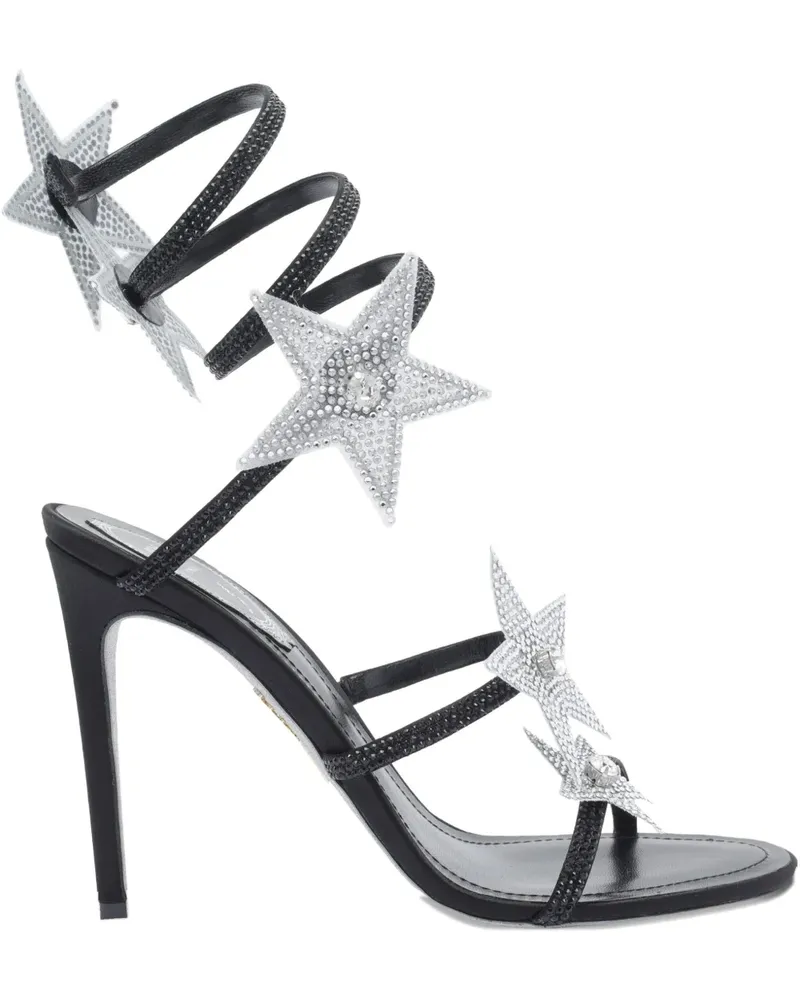 René Caovilla Cleo Sandalen 105mm - Schwarz Schwarz