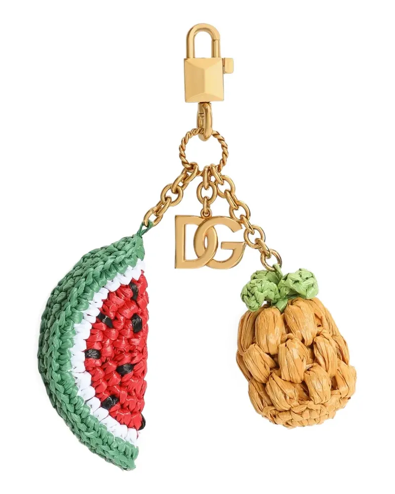 Dolce & Gabbana metal keychain with charms - Gold Gold