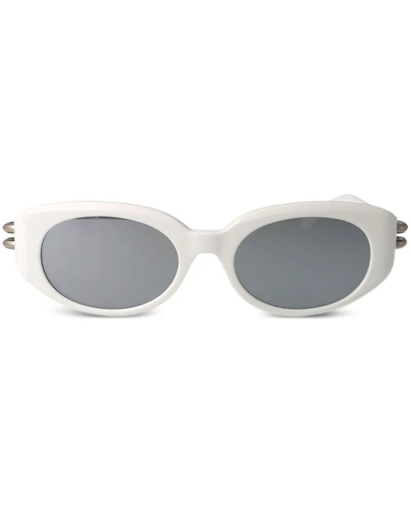 Alexander McQueen Sonnenbrille mit ovalem Gestell - Weiß Weiß