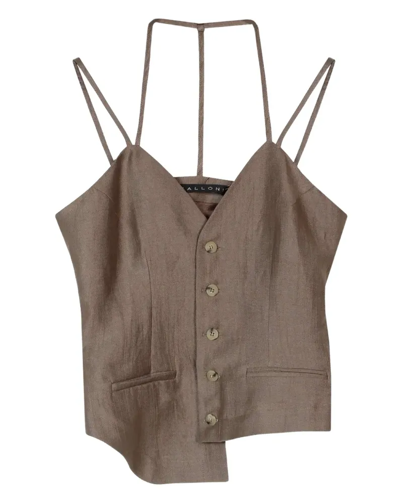 MALLONI Asymmetrische Weste mit Knöpfen - Braun Braun