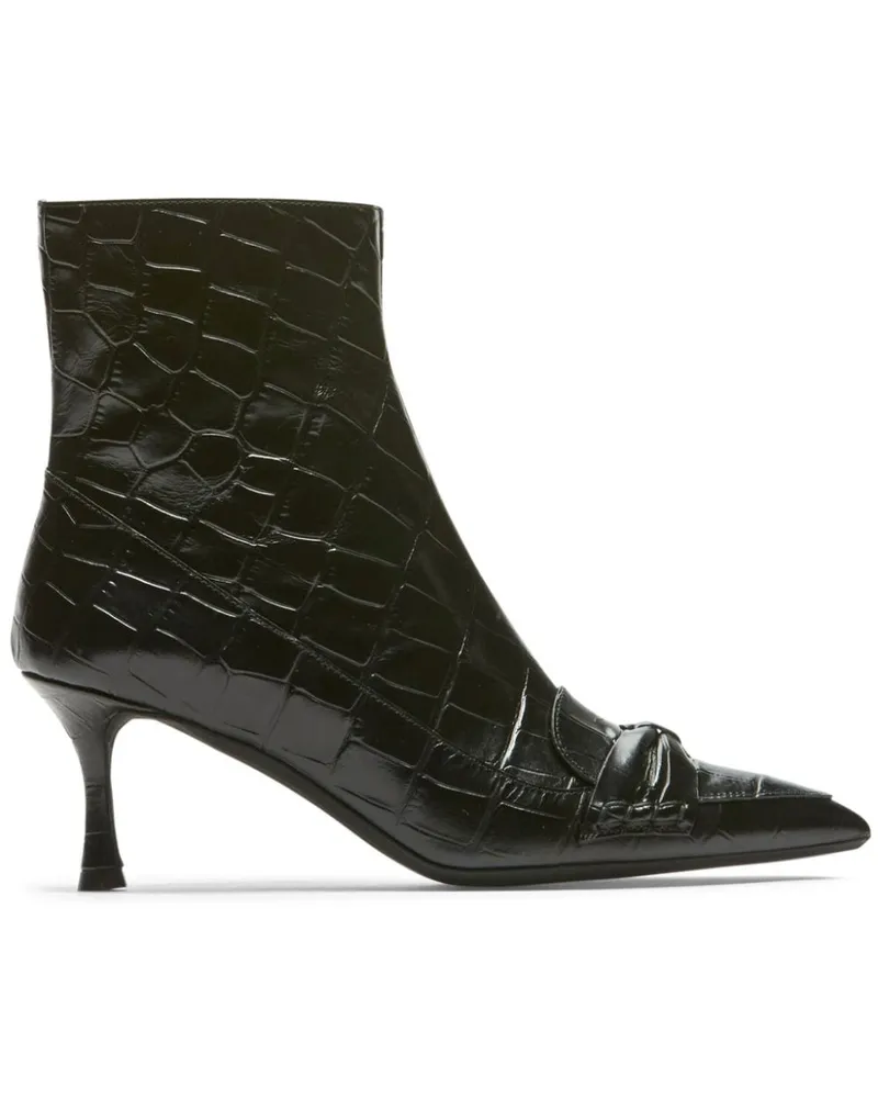 N° 21 60mm bow leather ankle boots Schwarz