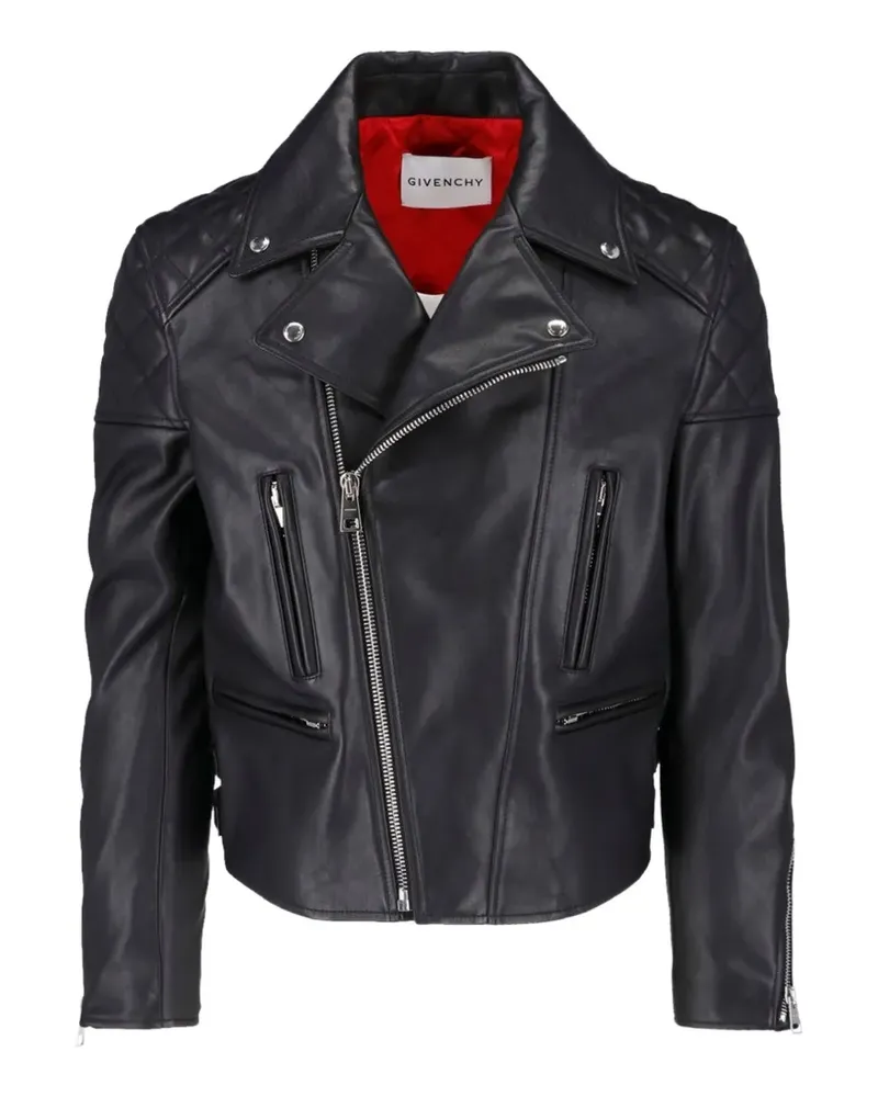 Givenchy quilted-shoulder leather jacket - Schwarz Schwarz