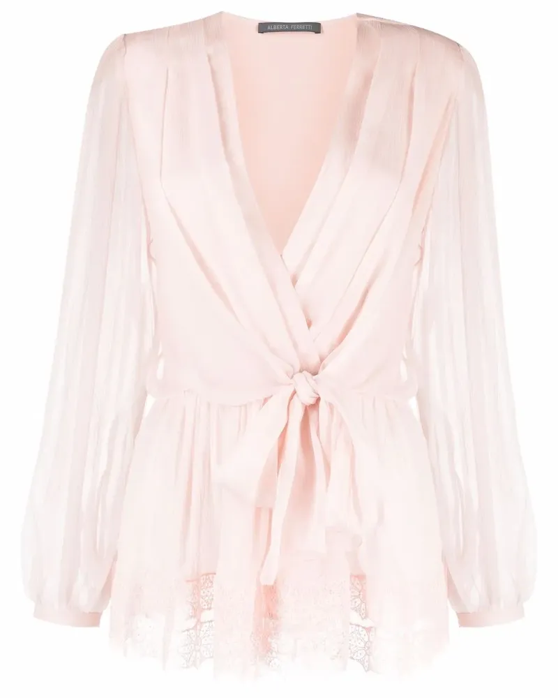 Alberta Ferretti Bluse im Wickelstil - Rosa Rosa