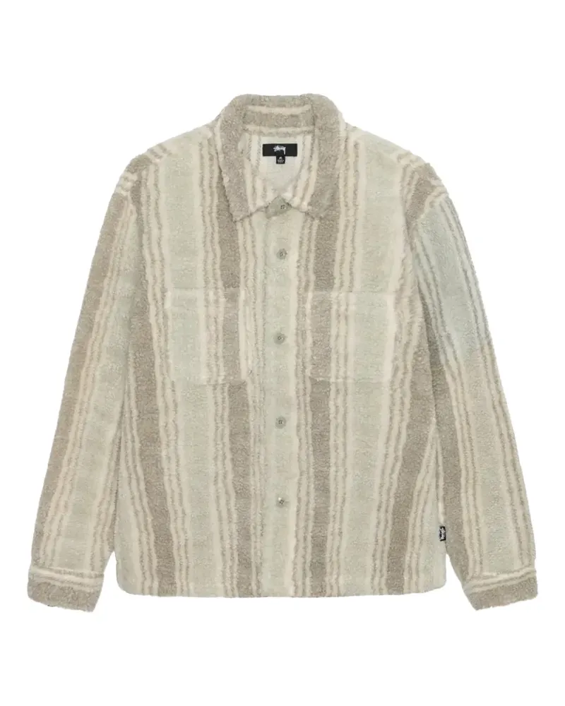 Stüssy stripe sherpa shirt - Nude Nude