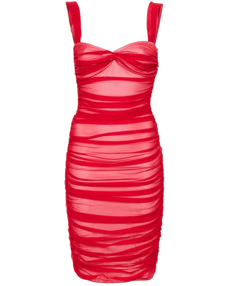Norma Kamali Walter Mesh-Midikleid - Rot Rot