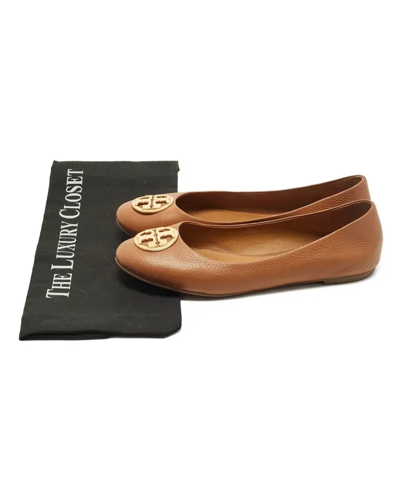 Tory Burch Chelsea leather ballet flats - Braun Braun