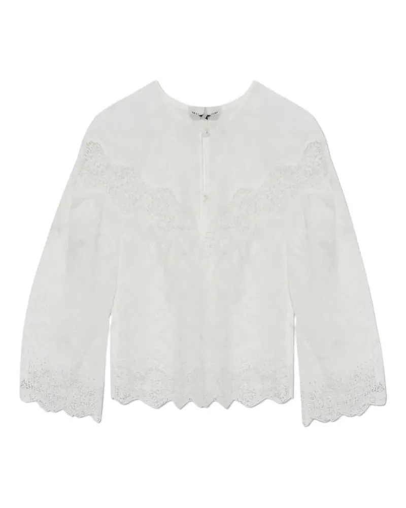 MUNTHE Valiance embroidered lace-trim blouse - Weiß Weiß