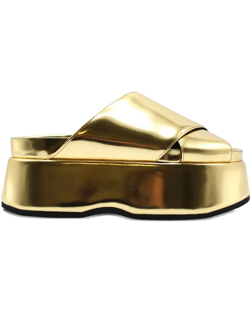 Junya Watanabe Plateau-Sandalen im Metallic-Look - Gold Gold