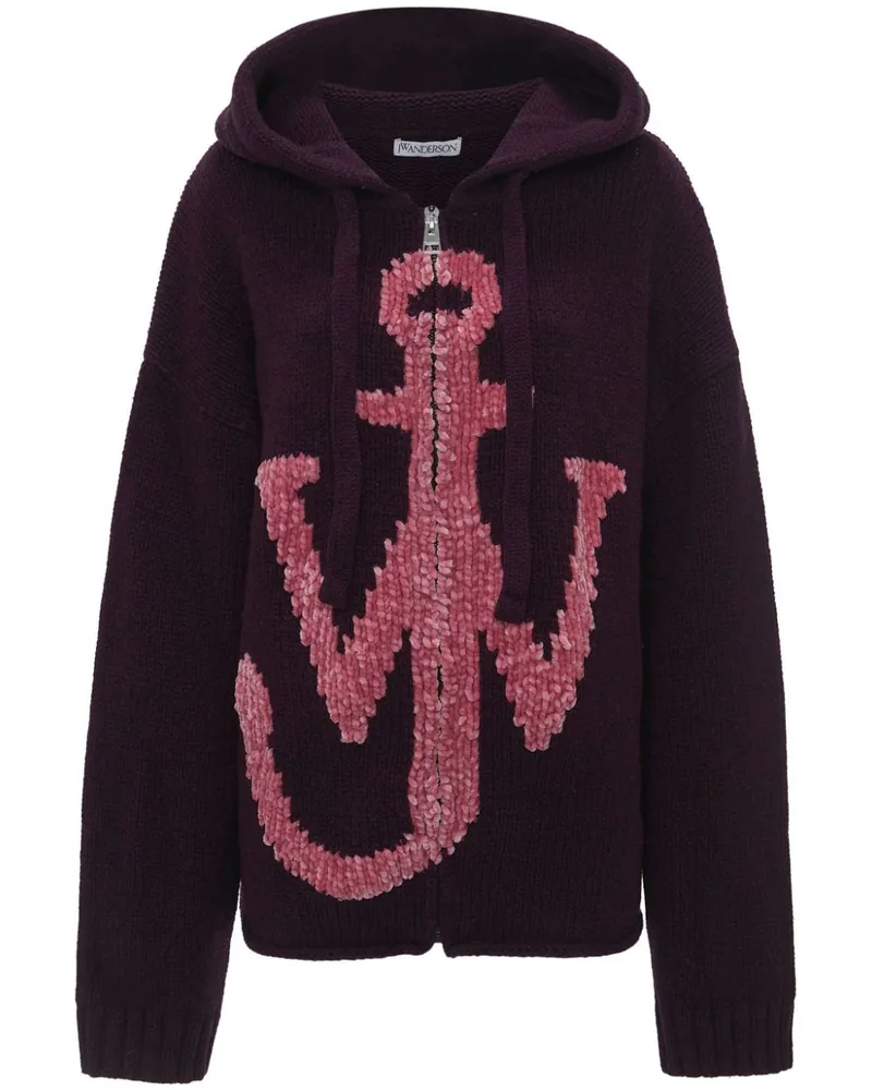 J.W.Anderson Kapuzenjacke mit Anker-Logo - Violett Violett