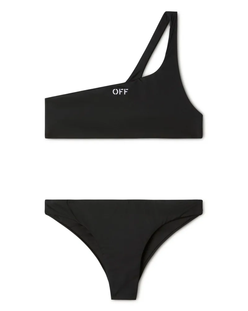 OFF-WHITE Bikini mit Logo-Print - Schwarz Schwarz
