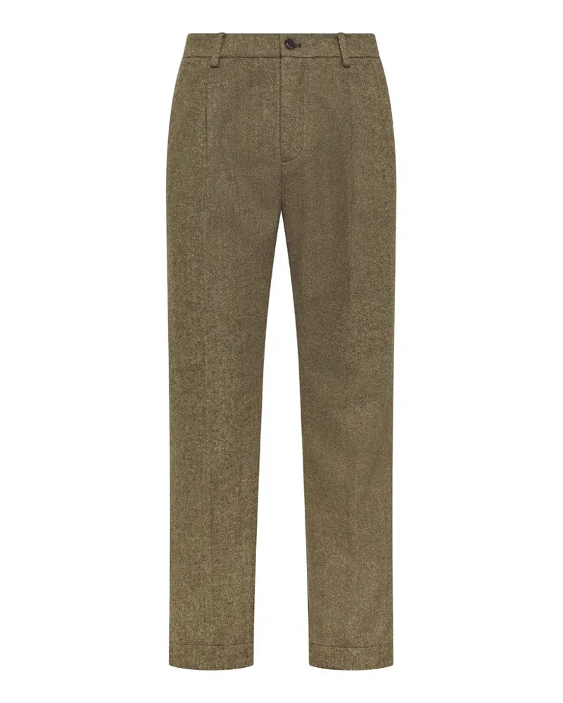 CRUNA Belleville pleat-detail trousers - Braun Braun