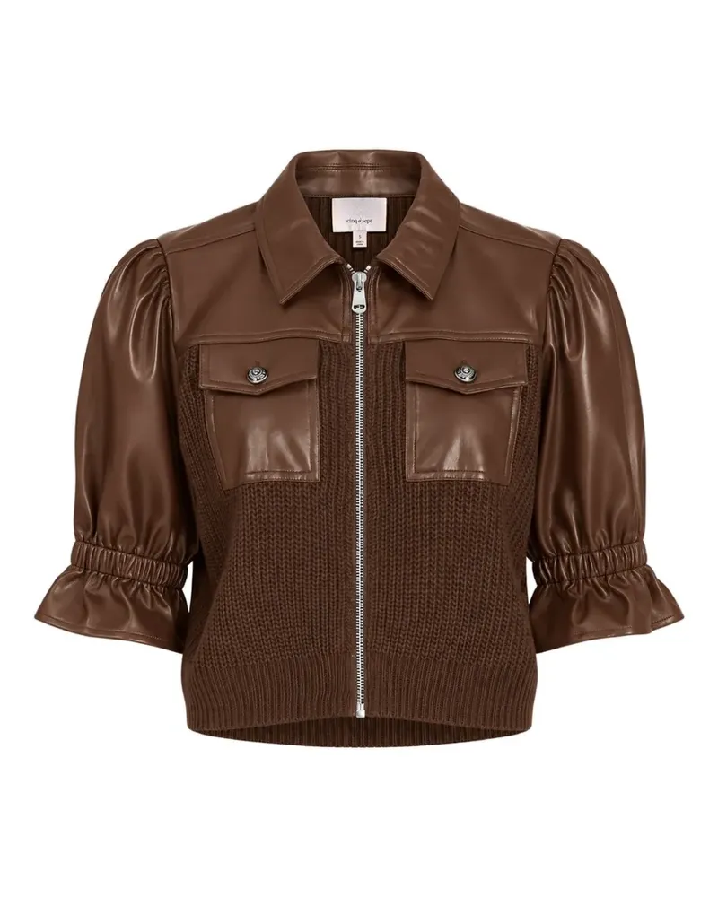 Cinq à Sept Holly knit-panel jacket - Braun Braun