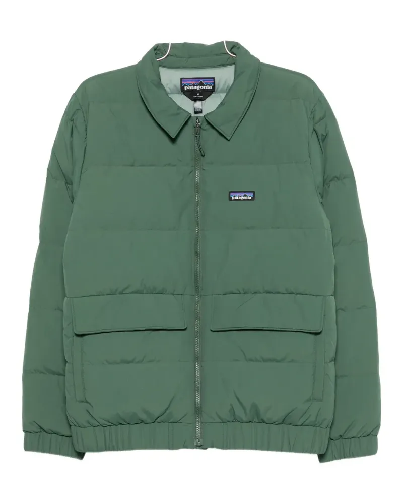 Patagonia quilted logo-patch jacket - Grün Grün