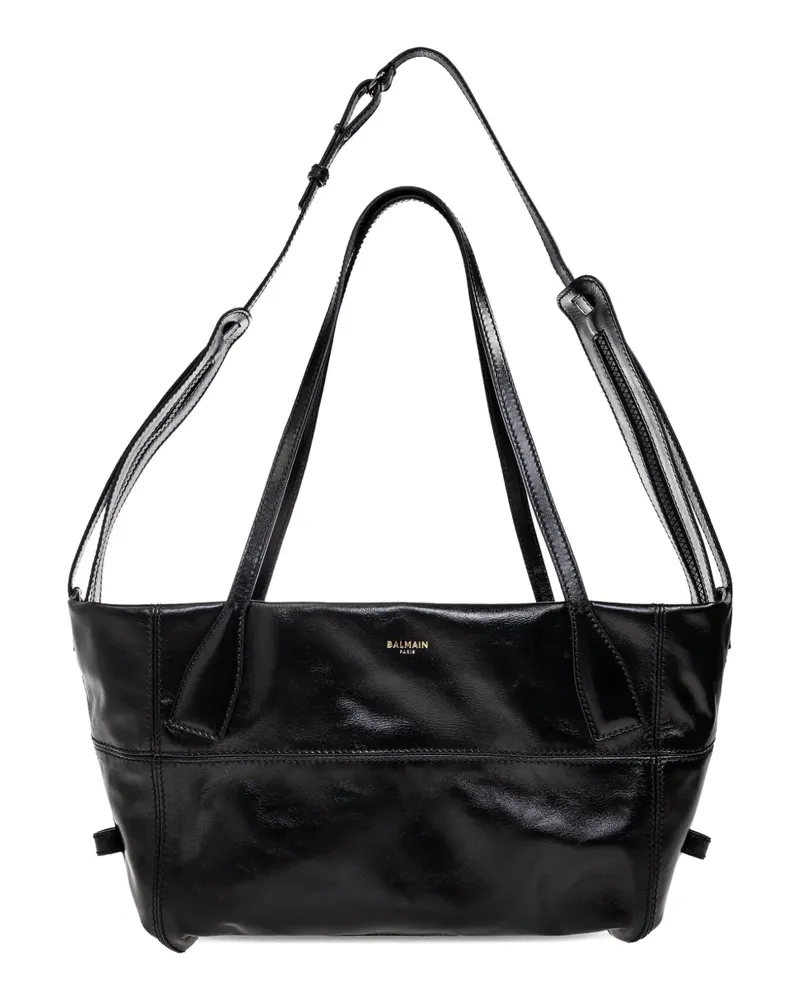 Balmain logo-print tote bag - Schwarz Schwarz