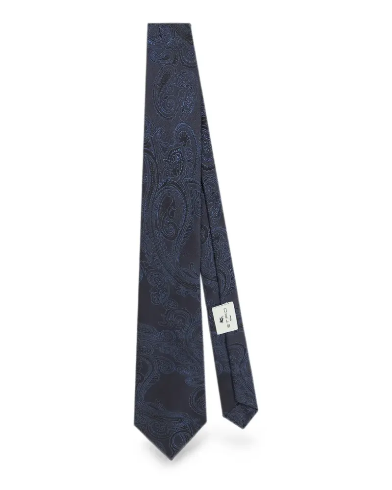 Etro silk jacquard tie with Paisley motif - Schwarz Schwarz