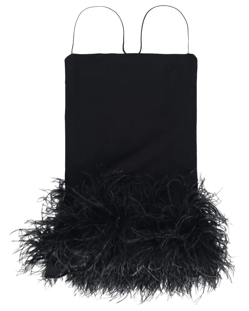 ATTICO Minikleid mit Federn - Schwarz Schwarz