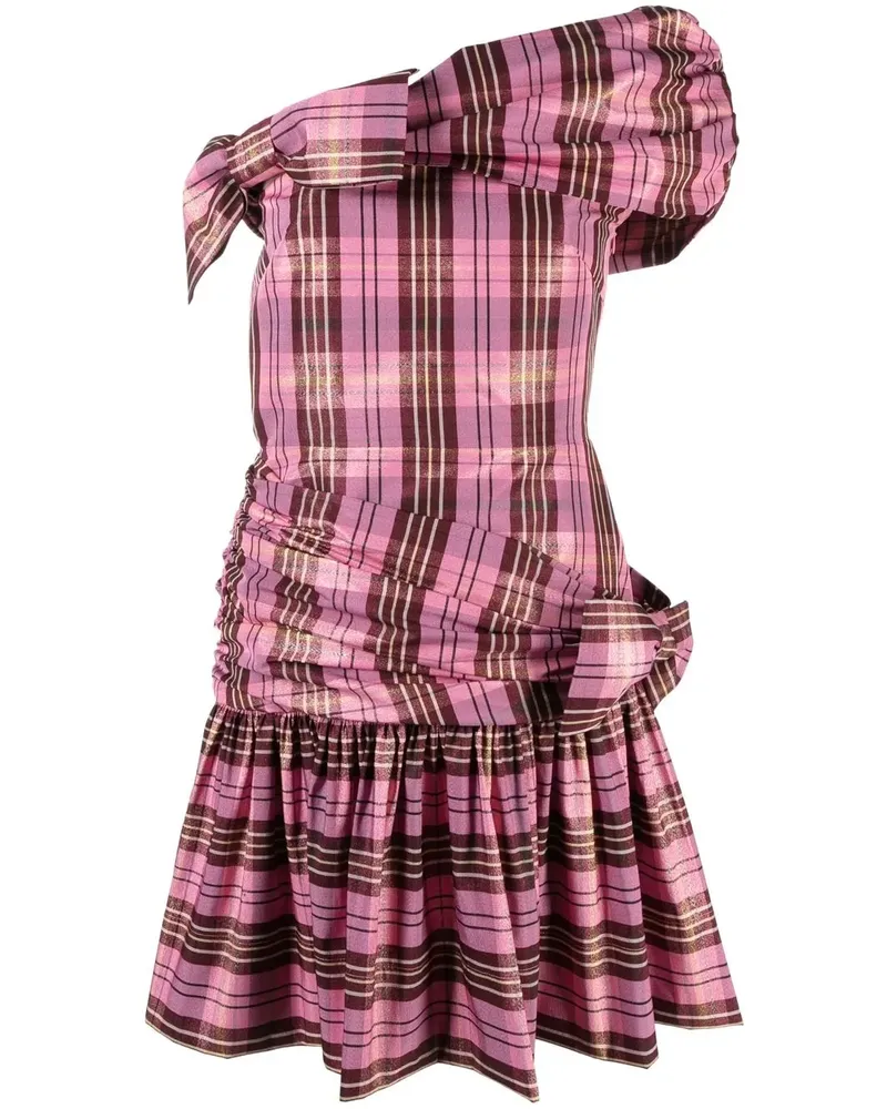 Molly Goddard Dimitria Minikleid mit Schottenkaro - Rosa Rosa