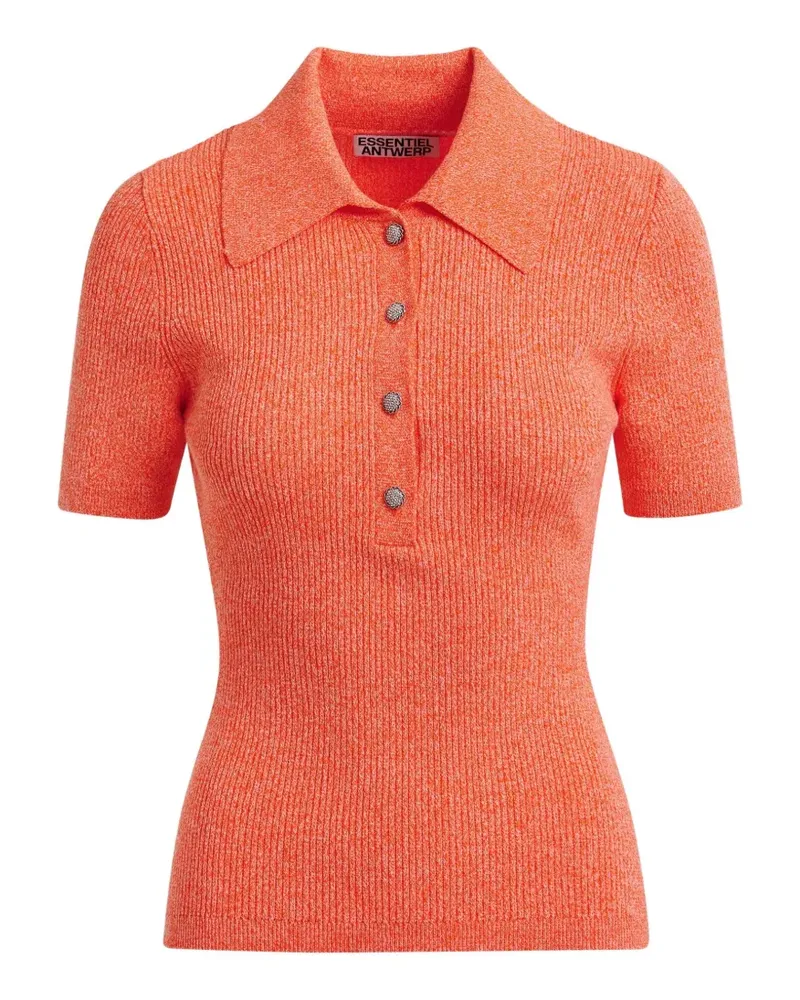 Essentiel Poloshirt mit Knopfleiste - Orange Orange