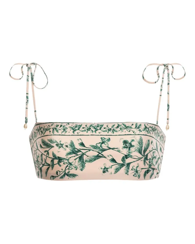 AGUA BENDITA Primavera Ceiba Bikinioberteil mit Blumen-Print - Weiß Weiß