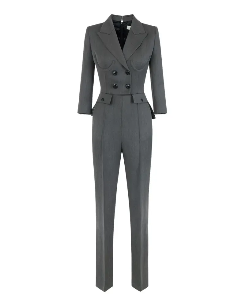 Elisabetta Franchi Cool wool jumpsuit - Grau Grau