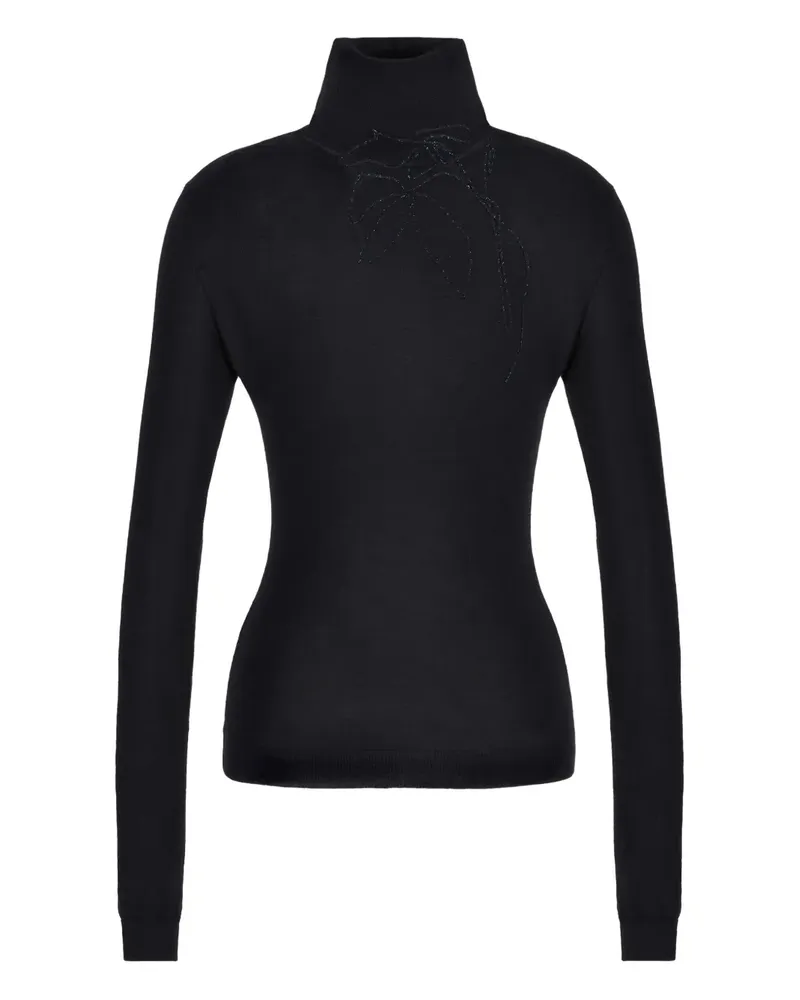 Giorgio Armani Rollkragenpullover mit Stickerei - Schwarz Schwarz