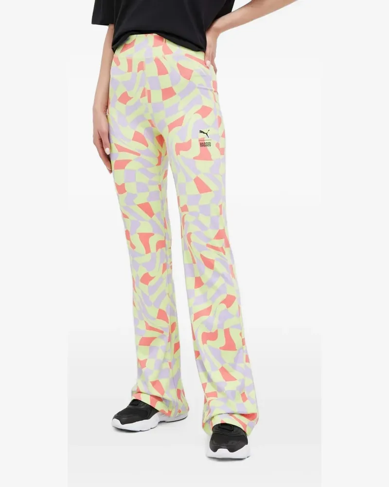 Puma x The Ragged Priest abstract-print flared trousers - Grün Grün