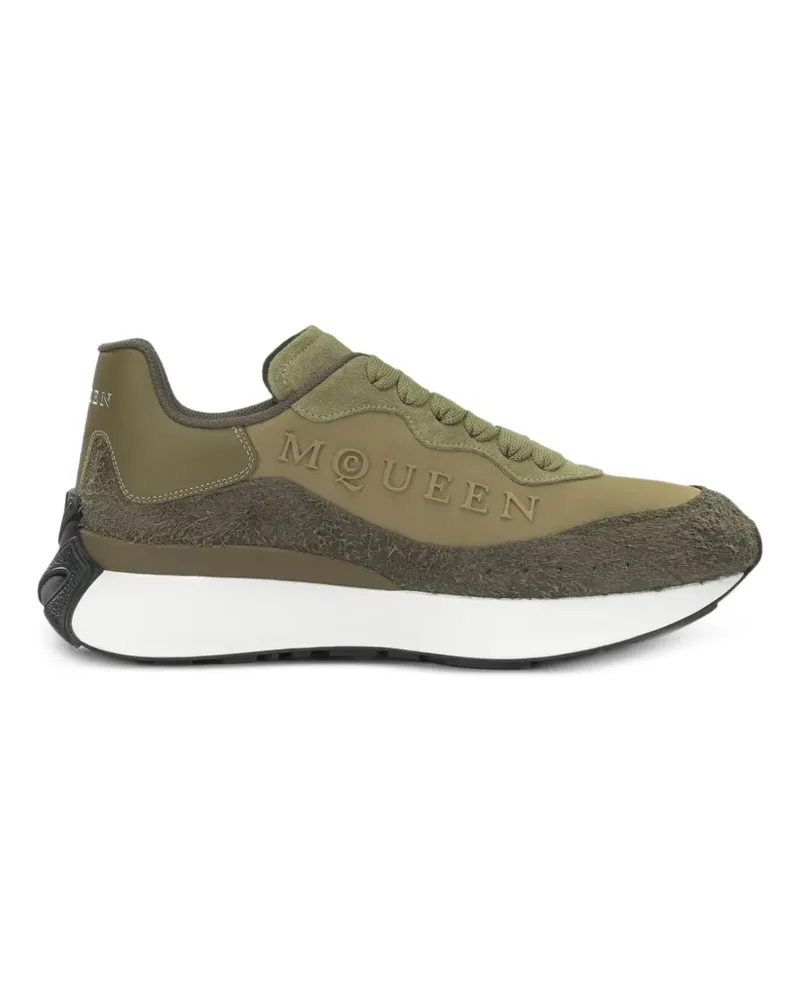 Alexander McQueen Sprint Runner Sneakers mit Wildledereinsatz - Grün Grün