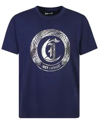 Just Cavalli Ghotic logo-print T-shirt Blau