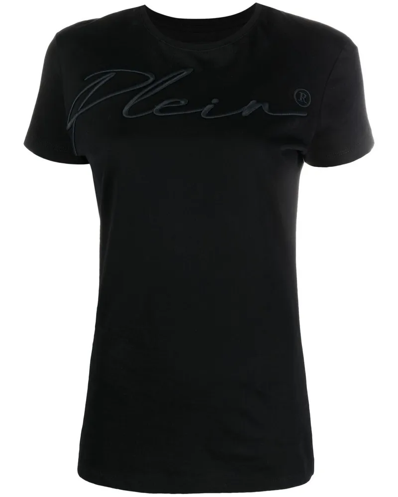 Philipp Plein T-Shirt mit Logo-Stickerei - Schwarz Schwarz