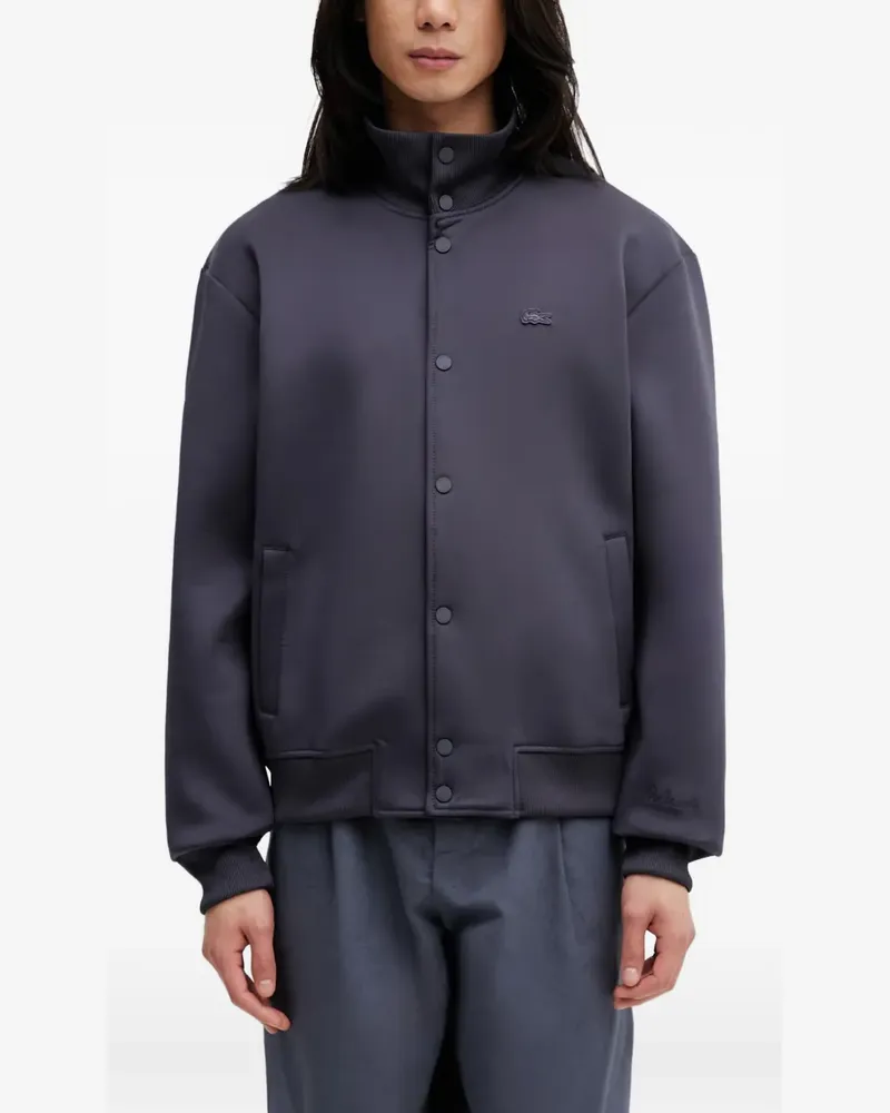 Lacoste Bomberjacke mit Logo-Patch und Stehkragen - Grau Grau