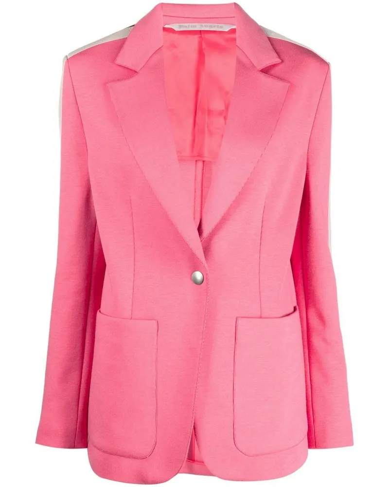 Palm Angels Einreihiger Blazer mit Besatzstreifen - Rosa Rosa