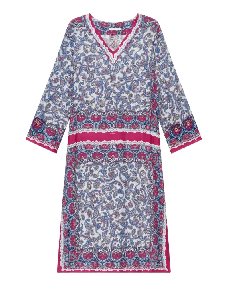 Maliparmi paisley-print V-neck dress - Blau Blau