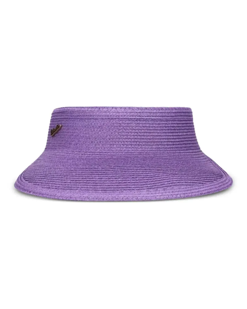 Borsalino woven wide-brim visor - Violett Violett