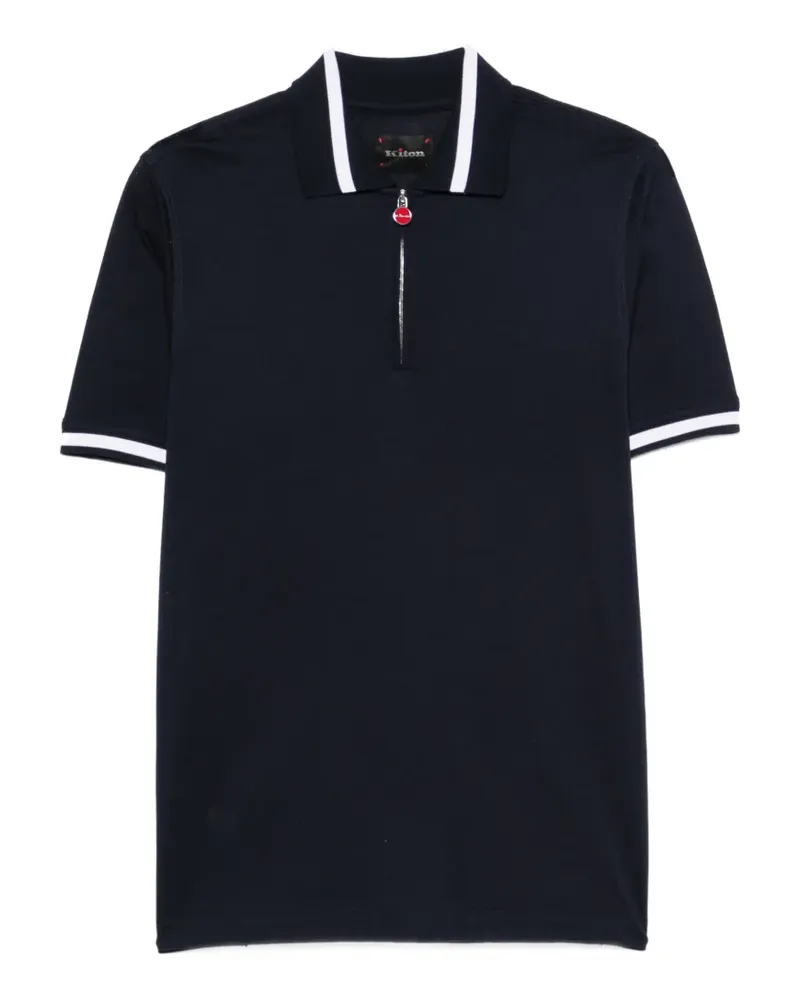 Kiton Poloshirt mit Reißverschluss - Blau Blau
