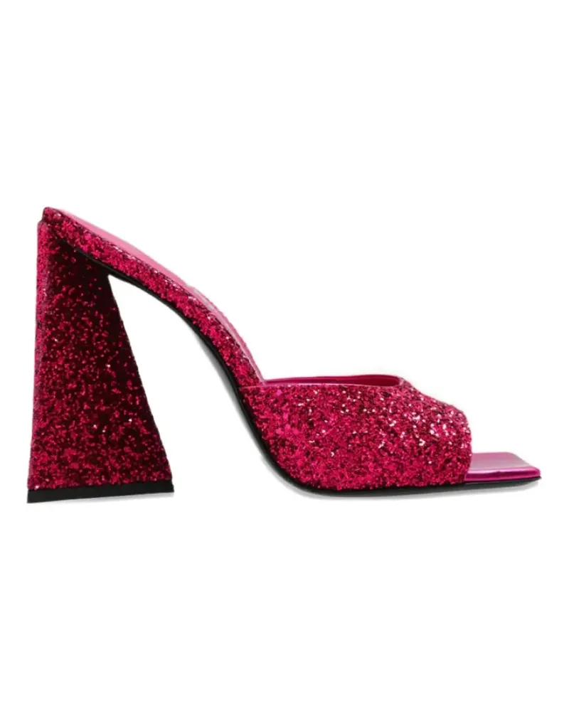 ATTICO Devon glitter-finish mules - Rosa Rosa