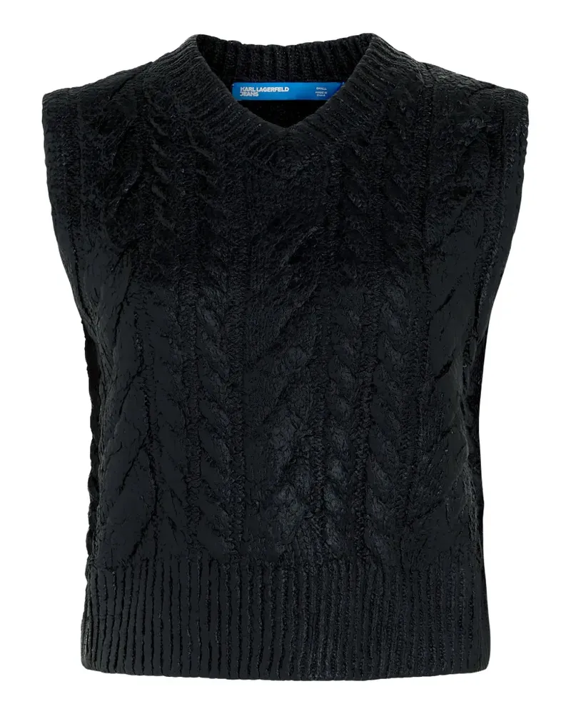 Karl Lagerfeld Pullover mit Zopfmuster - Schwarz Schwarz