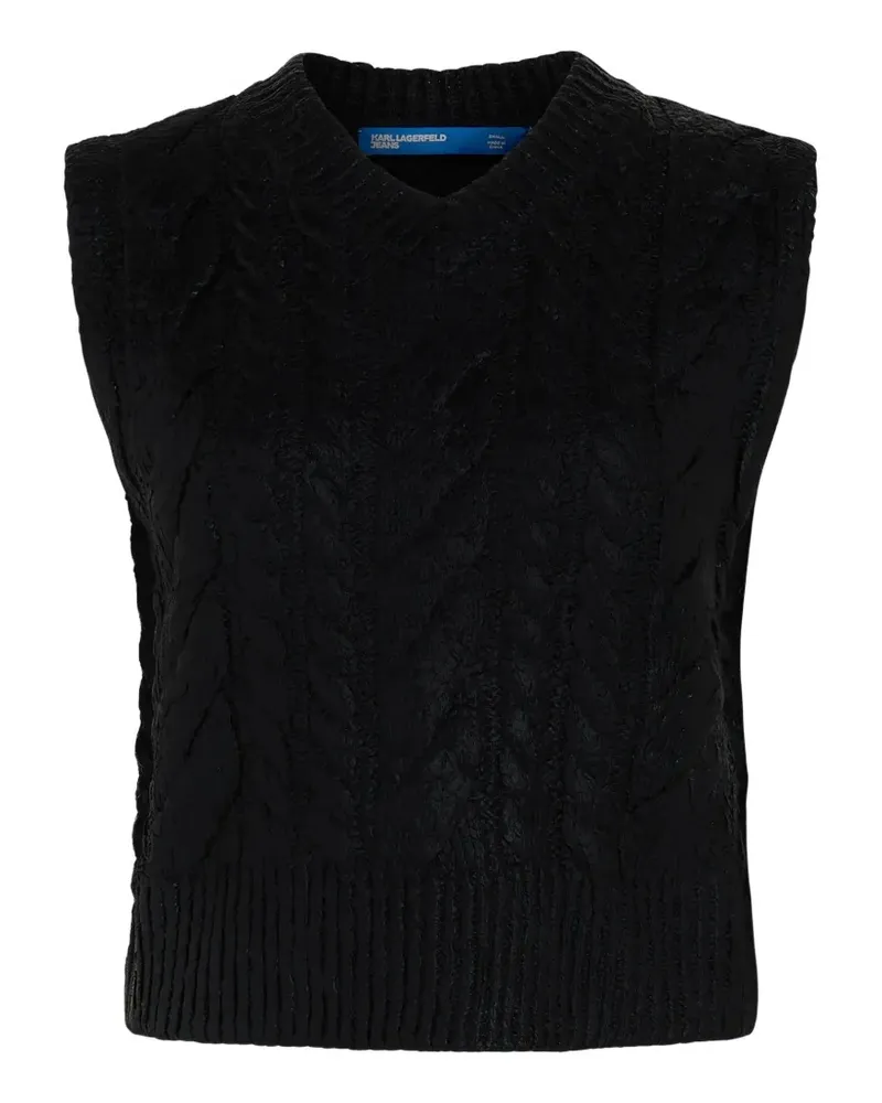 Karl Lagerfeld Pullover mit Zopfmuster - Schwarz Schwarz