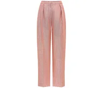 Leinenhose mit Bügelfalten - Rot