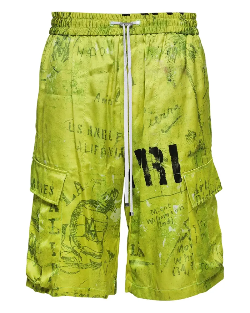 Amiri Cargo-Shorts mit Print - Gelb Gelb