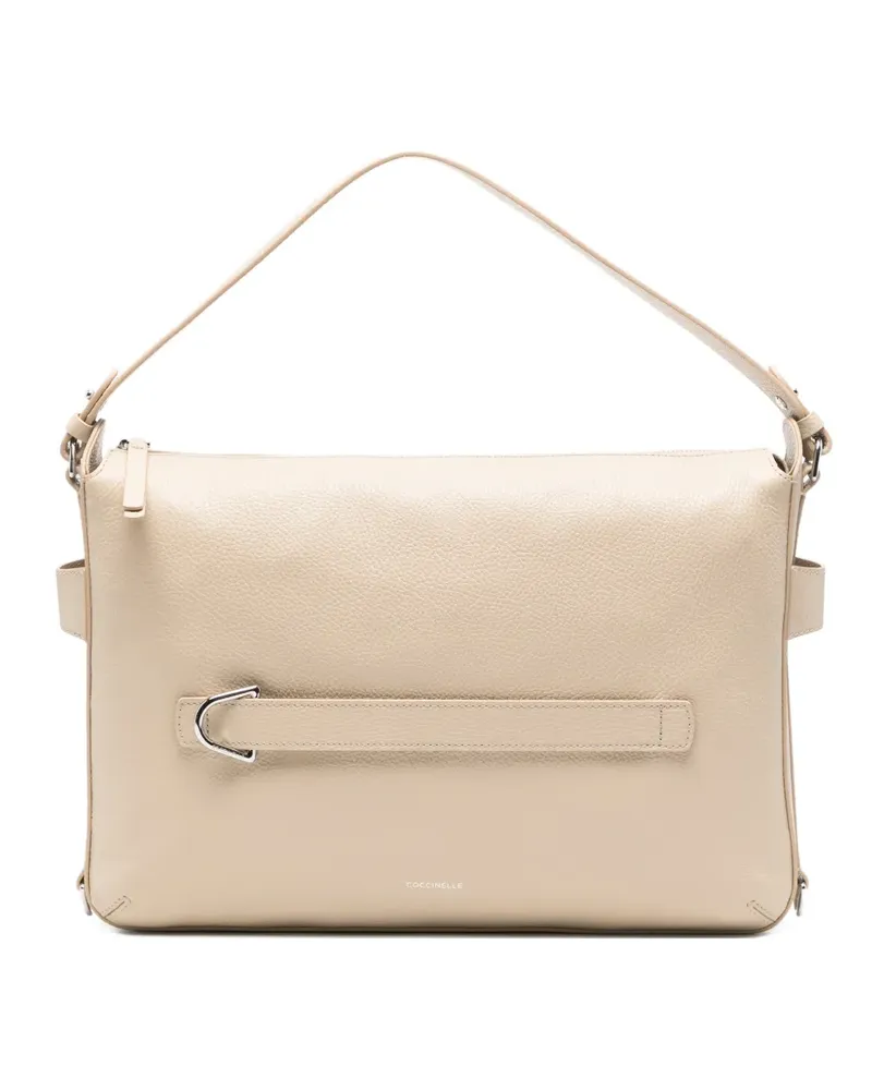 Coccinelle grainy leather shoulder bag - Nude Nude