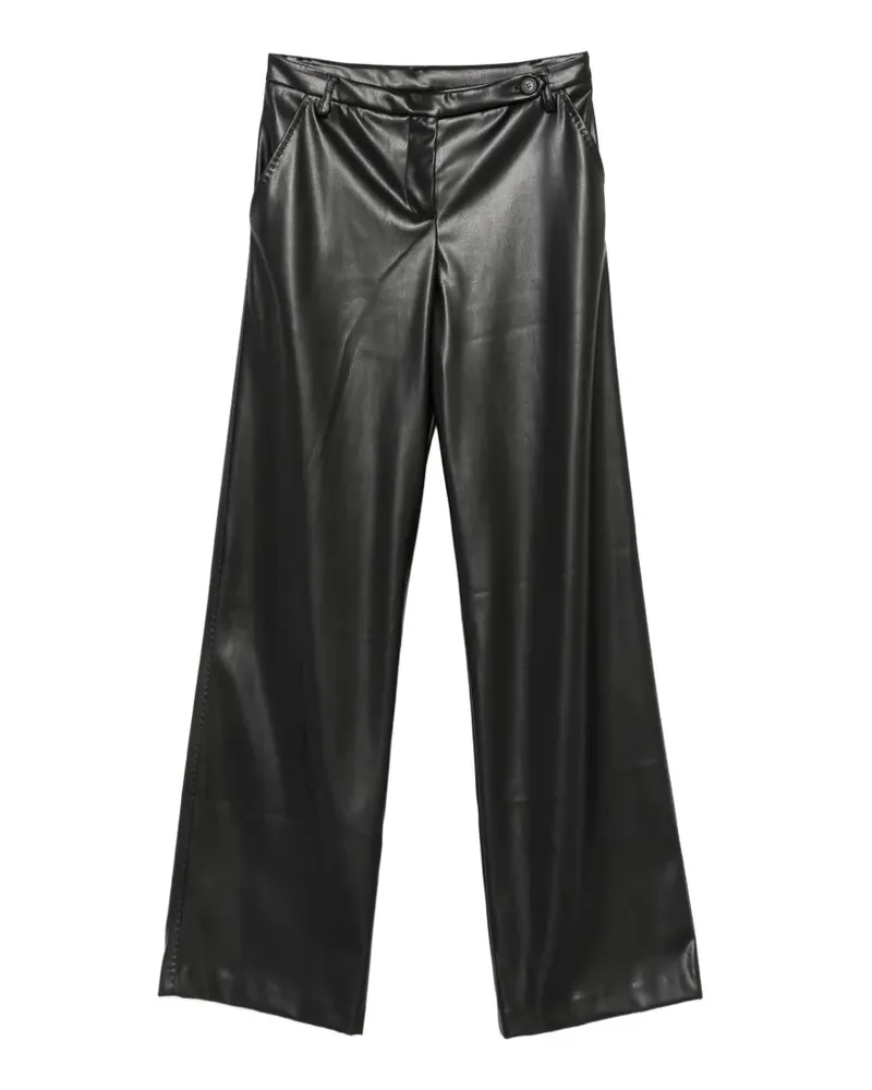 Ermanno Scervino Weite Hose aus Faux-Leder - Schwarz Schwarz