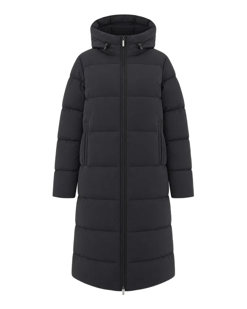 K-Way quilted hooded coat - Schwarz Schwarz