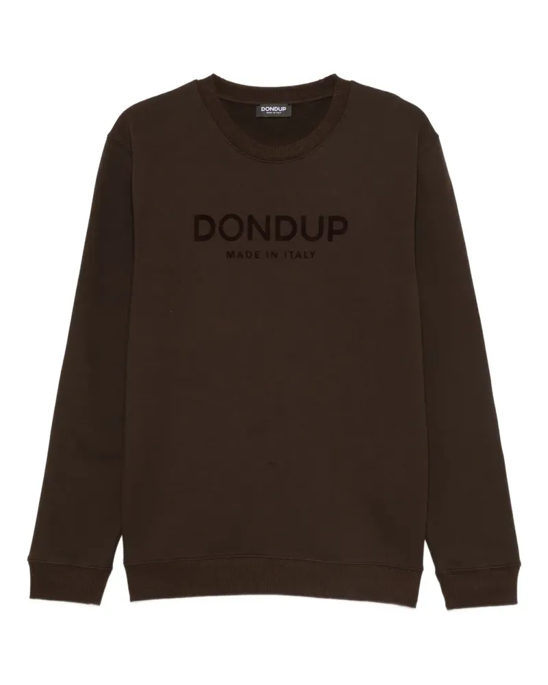 Dondup Sweatshirt mit geflocktem Logo - Braun Braun
