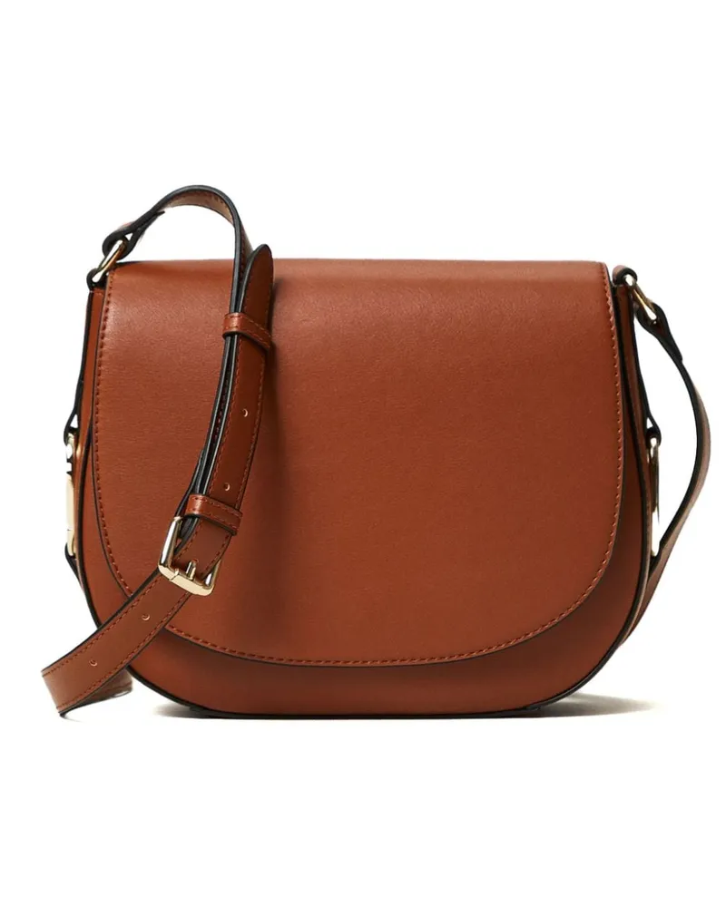 Twin-Set Schultertasche mit Oval T-Schnalle - Braun Braun