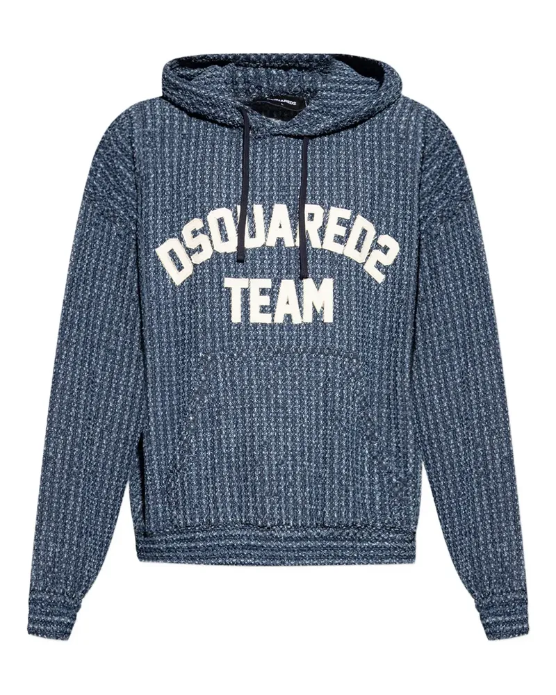 Dsquared2 Hoodie mit Logo-Patch - Blau Blau