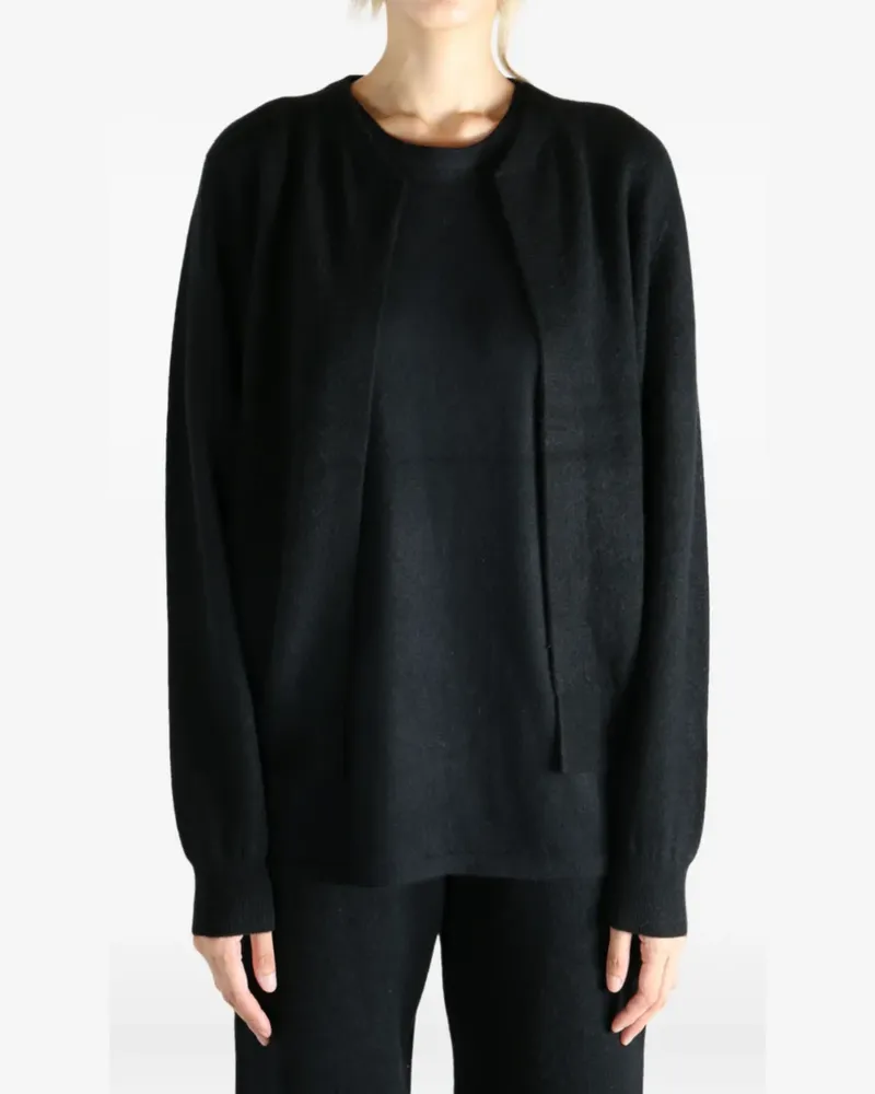 Frenckenberger round-neck cardigan - Schwarz Schwarz